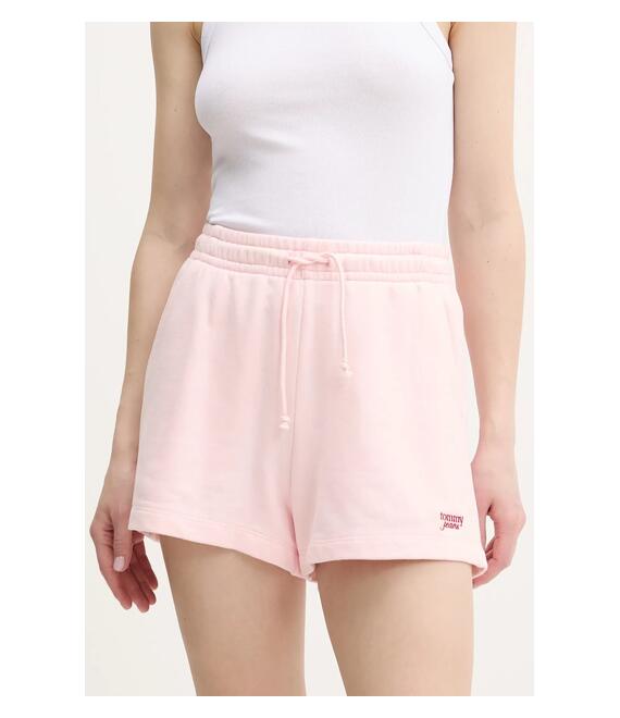 Βαμβακερό σορτσάκι Tommy Jeans χρώμα: ροζ, DW0DW20353