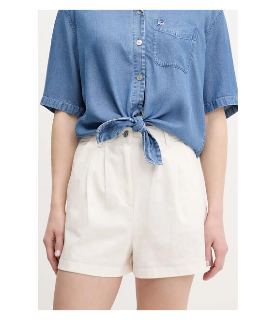 Σορτς Tommy Jeans χρώμα: μπεζ, DW0DW21643