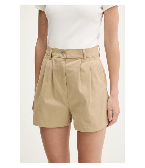 Σορτς Tommy Jeans χρώμα: μπεζ, DW0DW21643