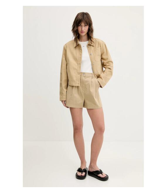 Σορτς Tommy Jeans χρώμα: μπεζ, DW0DW21643