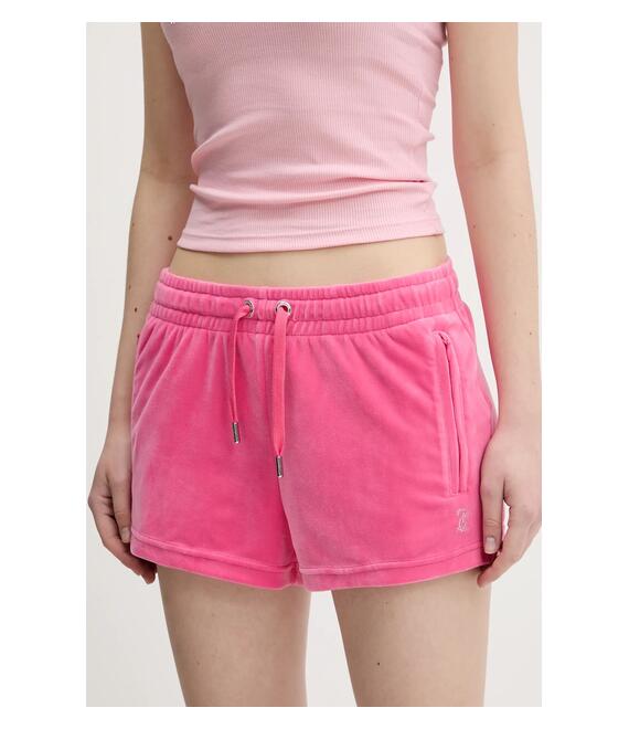 Βελούδινο σορτς Juicy Couture TAMIA χρώμα: ροζ, JCWH121001