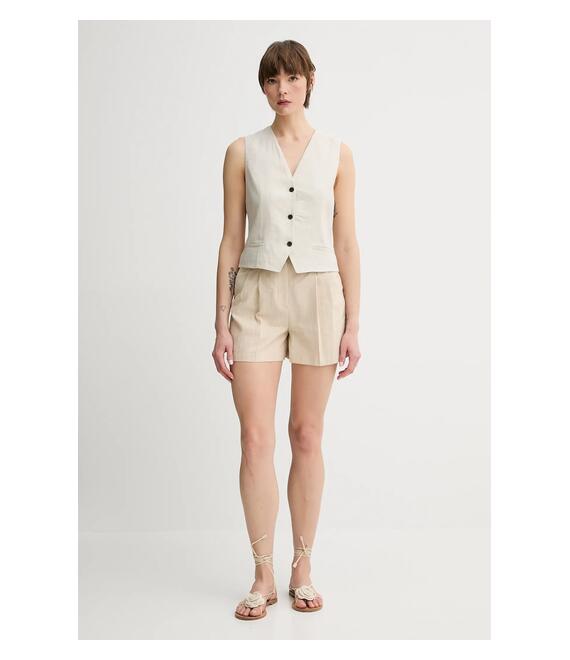 Λινό σορτς PS Paul Smith χρώμα: μπεζ, W2R.317T.P31282