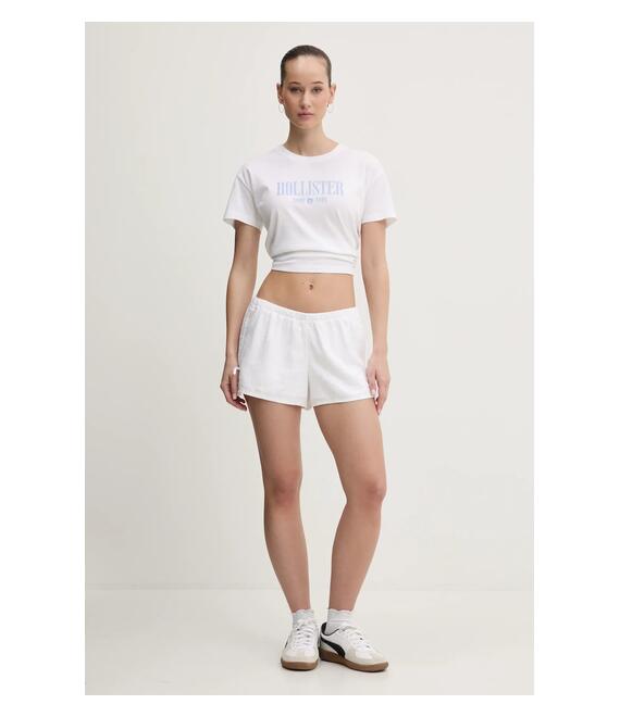 Σορτς από λινό Hollister Co. χρώμα: άσπρο, KI349-5077
