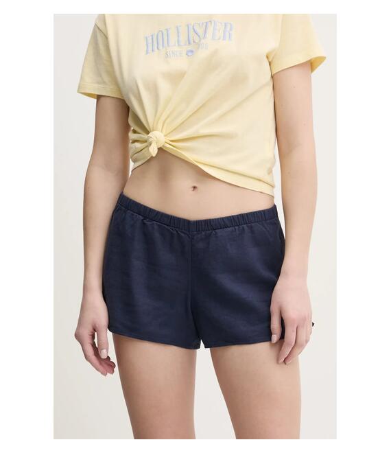Σορτς από λινό Hollister Co. χρώμα: ναυτικό μπλε, KI349-5077
