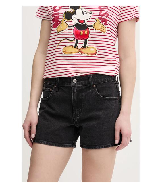 Τζιν σορτς Abercrombie & Fitch χρώμα: μαύρο, KI149-5123