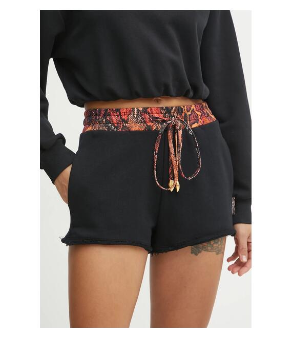 Βαμβακερό σορτσάκι Just Cavalli χρώμα: μαύρο, 78PADE01 CF100