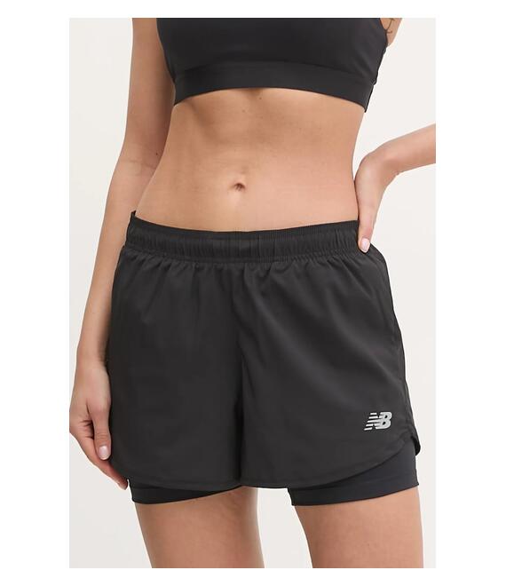 Σορτς προπόνησης New Balance Sport Essentials χρώμα: μαύρο, WS41225BK