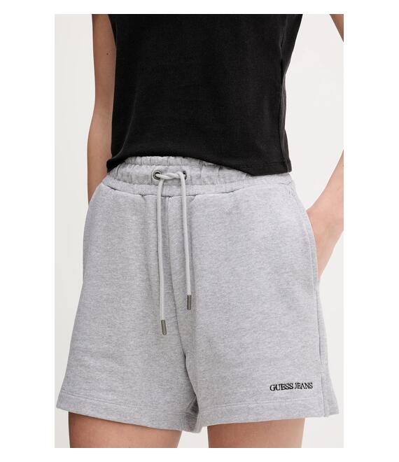 Βαμβακερό σορτσάκι Guess Jeans χρώμα: γκρι, W5GD0O K68I4
