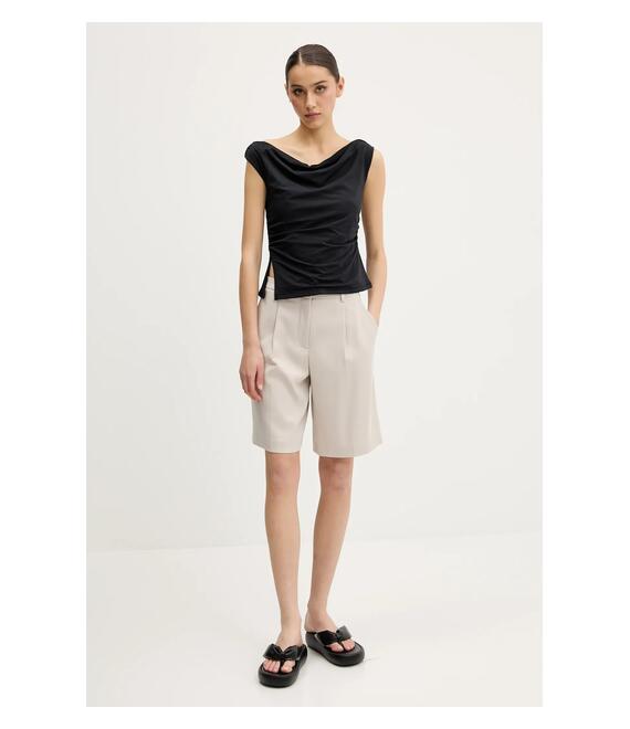 Σορτς Abercrombie & Fitch χρώμα: μπεζ, KI149-5182