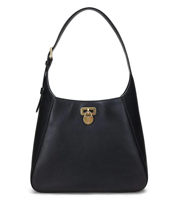 Δερμάτινη τσάντα Lauren Ralph Lauren χρώμα: μαύρο, 431956790
