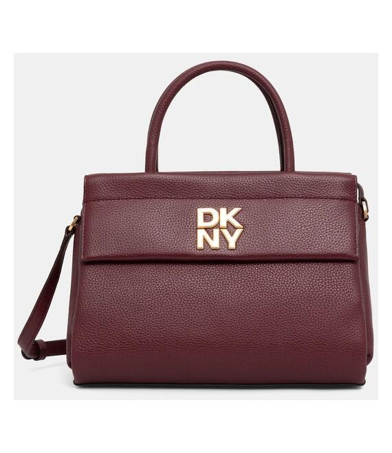 Δερμάτινη τσάντα Dkny χρώμα: μπορντό, R44DAI70