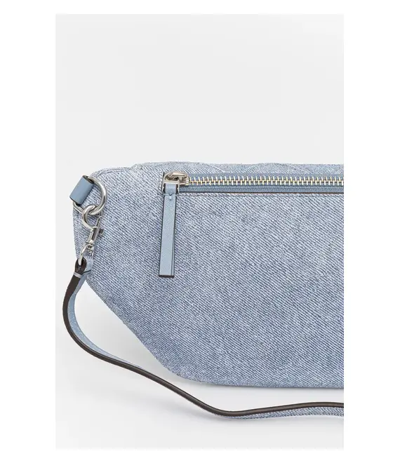 Τσάντα φάκελος Tory Burch Fleming Denim γυναικεία, χρώμα: μπλε, 167952-426