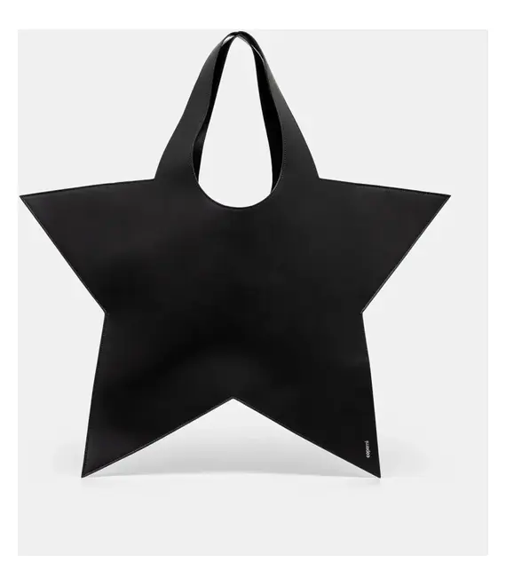 Δερμάτινη τσάντα Coperni Star Tote χρώμα: μαύρο, COPBA86405