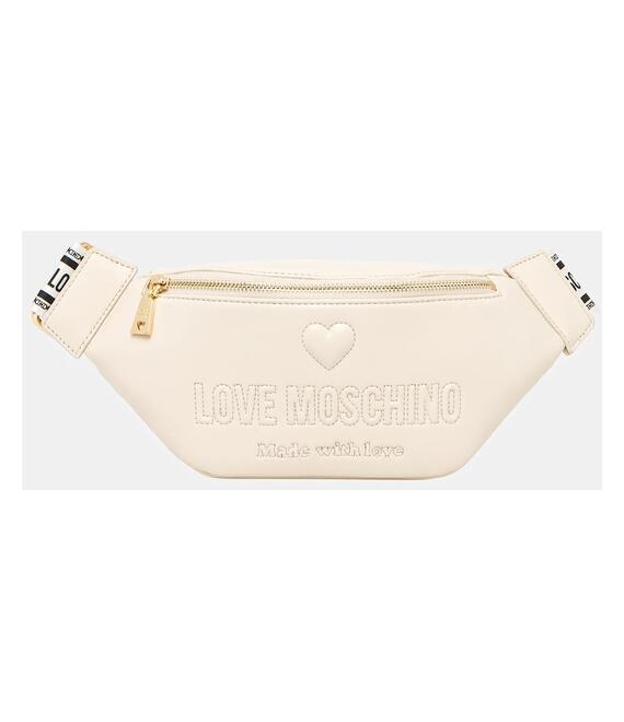 Τσάντα φάκελος Love Moschino γυναικεία, χρώμα: μπεζ, JC4223PP0MKF0110