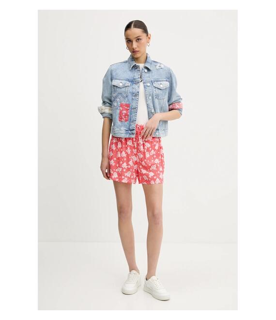 Βαμβακερό μπλουζάκι Tommy Jeans γυναικείο, χρώμα: μπεζ, DW0DW19447