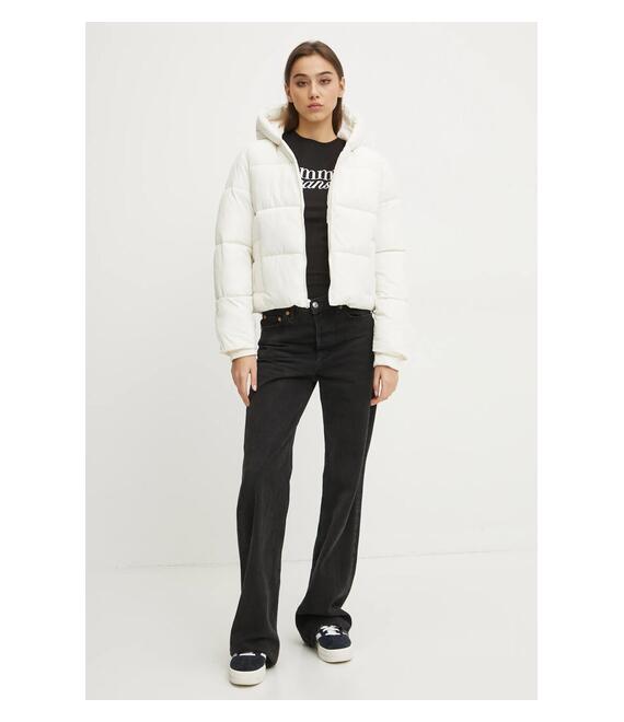 Βαμβακερό μπλουζάκι Tommy Jeans γυναικείο, χρώμα: μαύρο, DW0DW19447