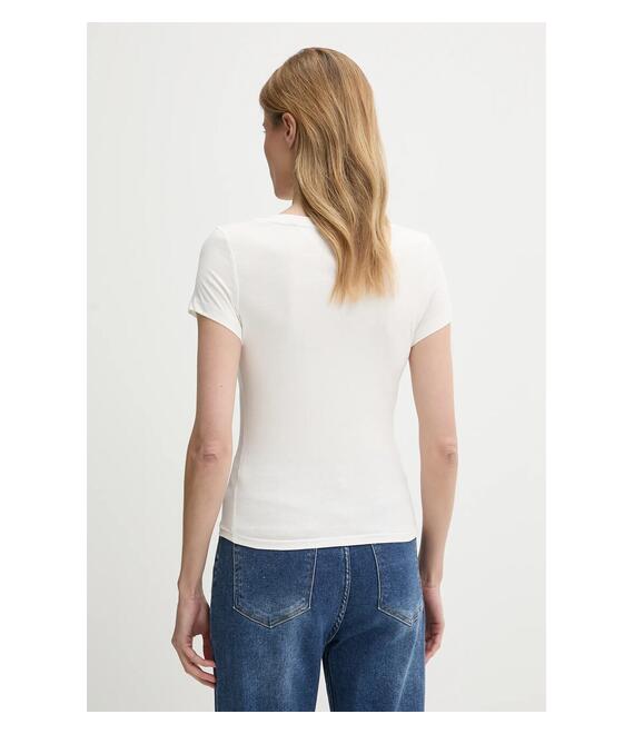 Βαμβακερό μπλουζάκι Tommy Jeans γυναικείο, χρώμα: άσπρο, DW0DW20458