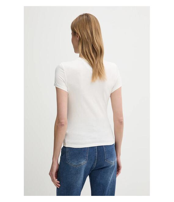 Βαμβακερό μπλουζάκι Tommy Jeans γυναικείο, χρώμα: άσπρο, DW0DW20459