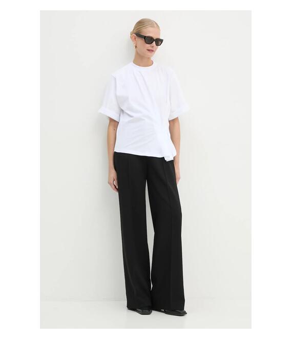 Βαμβακερό μπλουζάκι Victoria Beckham γυναικείο, χρώμα: άσπρο, 1125JTS006052A