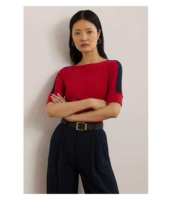 Βαμβακερό μπλουζάκι Lauren Ralph Lauren γυναικείο, χρώμα: κόκκινο, 200957589