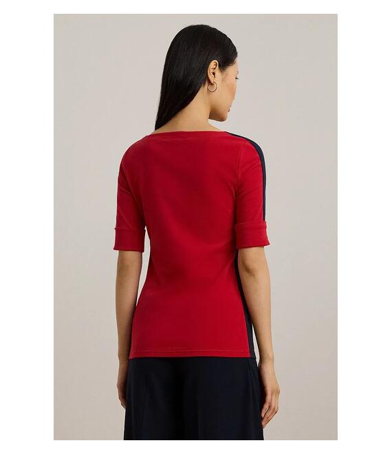 Βαμβακερό μπλουζάκι Lauren Ralph Lauren γυναικείο, χρώμα: κόκκινο, 200957589