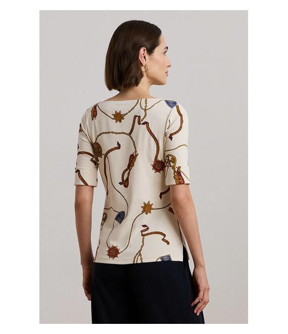 Βαμβακερό μπλουζάκι Lauren Ralph Lauren γυναικείο, χρώμα: άσπρο, 200957614
