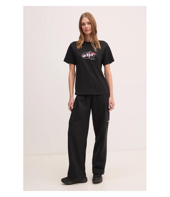 Μπλουζάκι adidas W Elem Flrl Tee χρώμα: μαύρο, JP0115