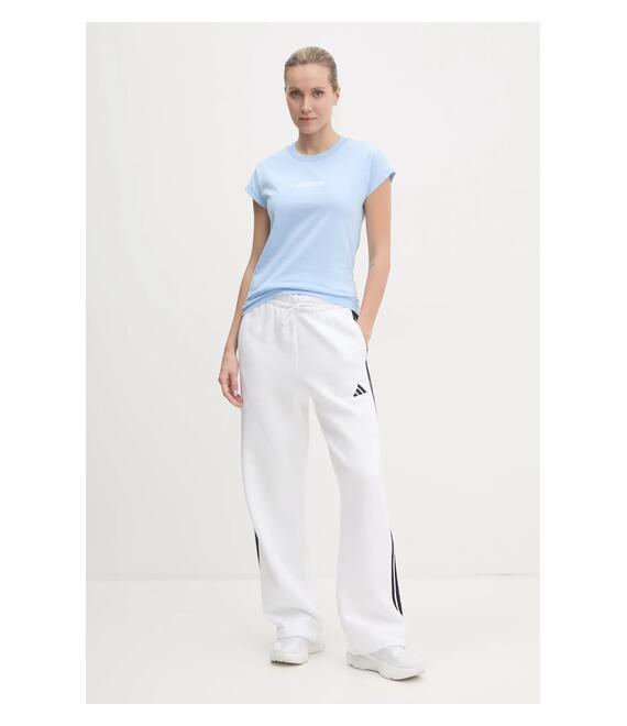 Βαμβακερό μπλουζάκι adidas Essentials Linear γυναικείο, χρώμα: μπλε, JG8660