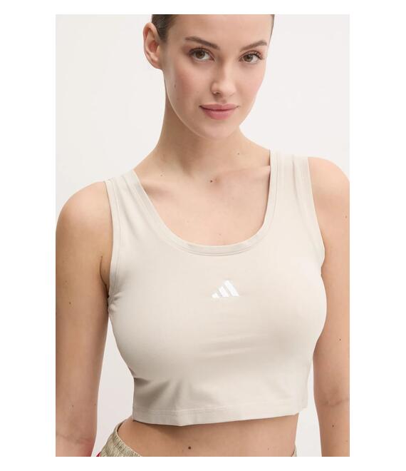 Top adidas Essentials χρώμα: μπεζ, JD0561