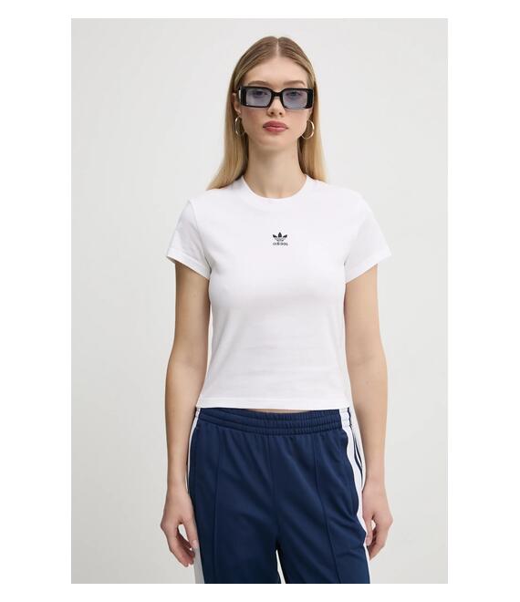 Βαμβακερό μπλουζάκι adidas Originals Essential γυναικείο, χρώμα: μπεζ, JC8973