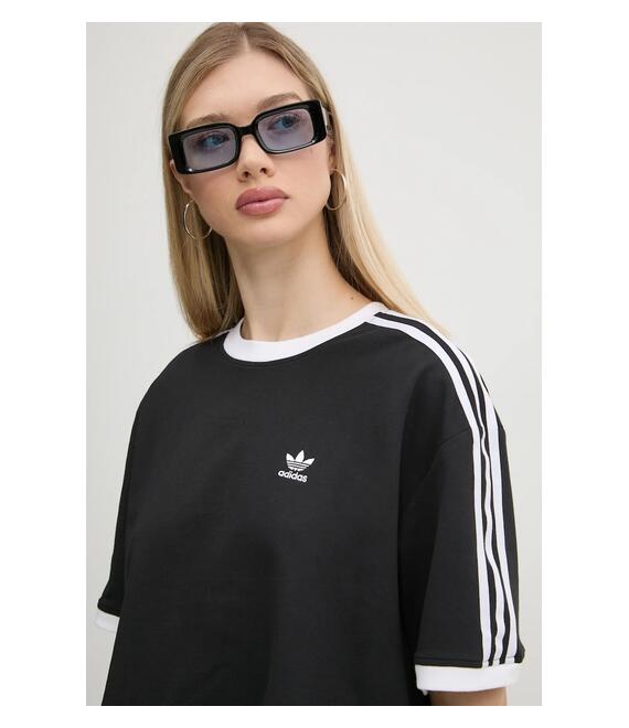Μπλουζάκι adidas Originals 3S LOOSE CROP T χρώμα: μαύρο, JC8149