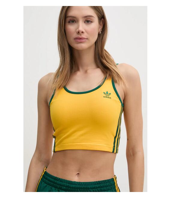 Top adidas Originals 3S BRA TOP χρώμα: κίτρινο, JP2291