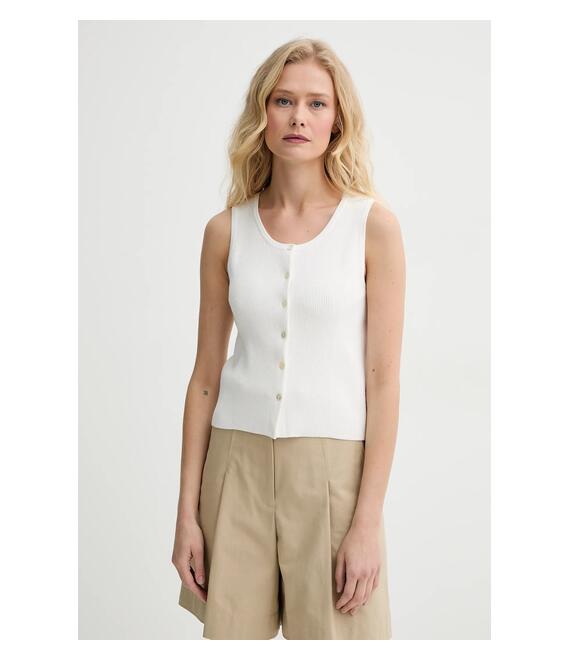 Top A.P.C. debardeur ambre χρώμα: άσπρο, VIALM.F23410