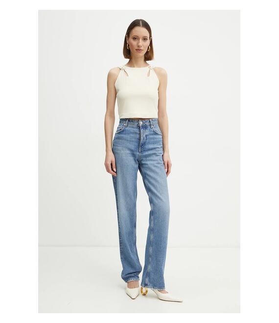 Μπλουζάκι Guess χρώμα: μπεζ, W5RP13 KAQL2