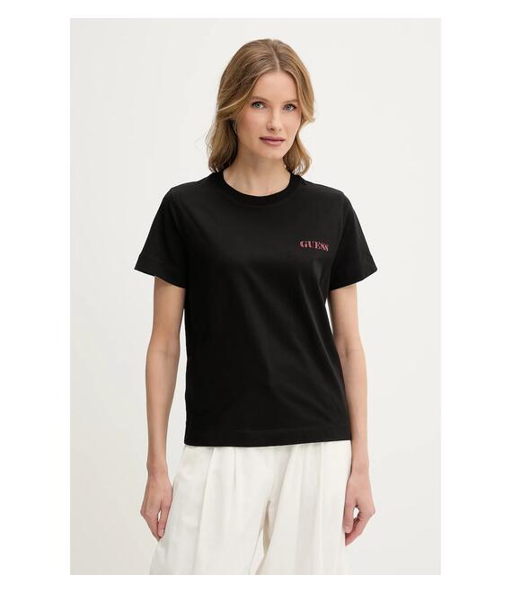 Μπλουζάκι Guess χρώμα: μαύρο, W5RI04 I3Z14