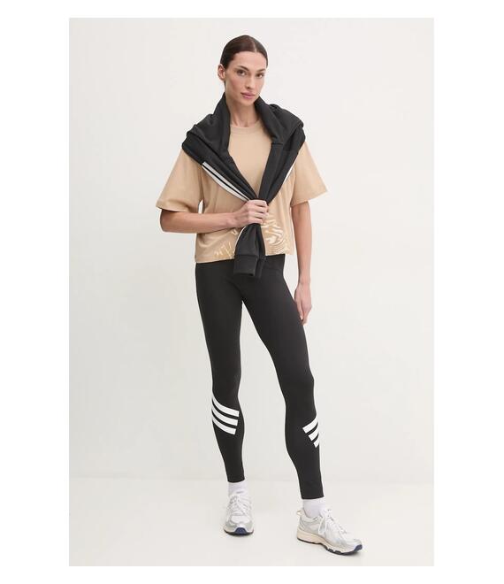 Βαμβακερό μπλουζάκι adidas Essentials Animal γυναικείο, χρώμα: μπεζ, JM1745