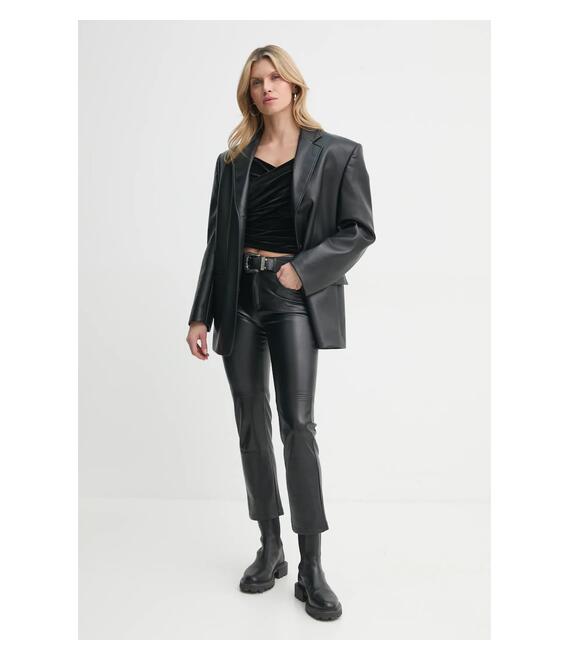 Βελούδινη μπλούζα AllSaints DELTA χρώμα: μαύρο, W011PZ