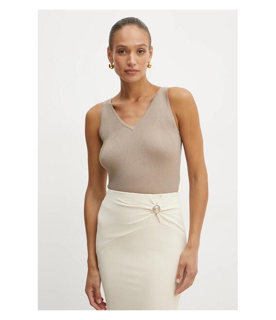 Top Guess EDEN χρώμα: μπεζ, W5RR18 Z34O0