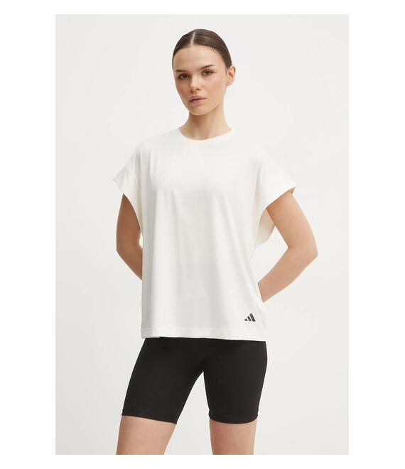 Μπλουζάκι γιόγκα adidas Performance χρώμα: μπεζ, JL7799
