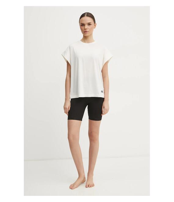 Μπλουζάκι γιόγκα adidas Performance χρώμα: μπεζ, JL7799