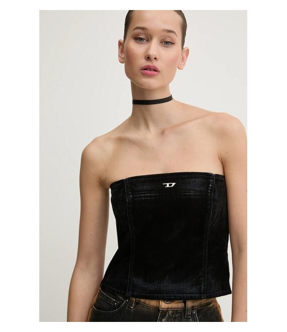 Βαμβακερό τοπ Diesel DE-VILLE TANK TOP χρώμα: ναυτικό μπλε, A12774.068QY