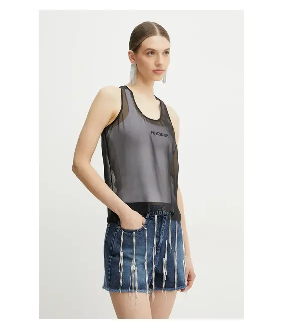 Top Patrizia Pepe χρώμα: μαύρο, 2C1613 A580