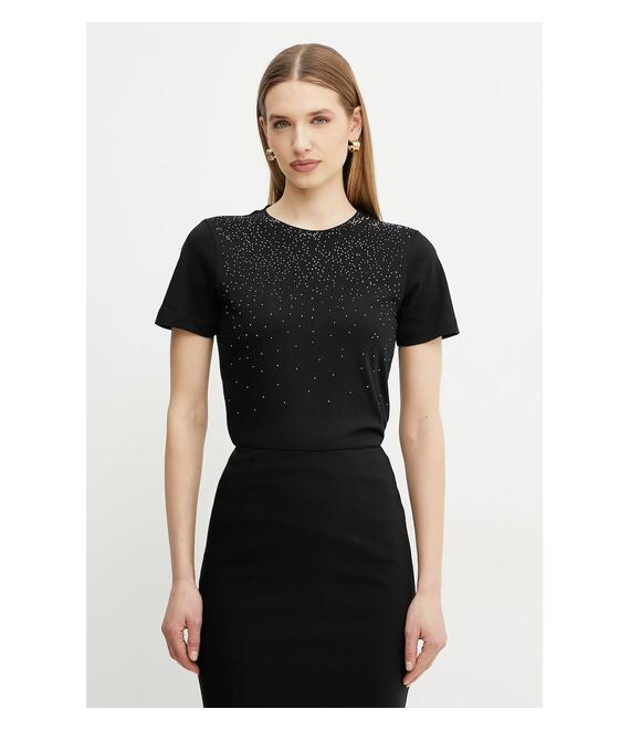 Βαμβακερό μπλουζάκι Marciano Guess LOLIE γυναικείο, χρώμα: μαύρο, 5RGI02 6298A