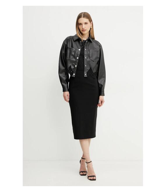 Βαμβακερό μπλουζάκι Marciano Guess LOLIE γυναικείο, χρώμα: μαύρο, 5RGI02 6298A