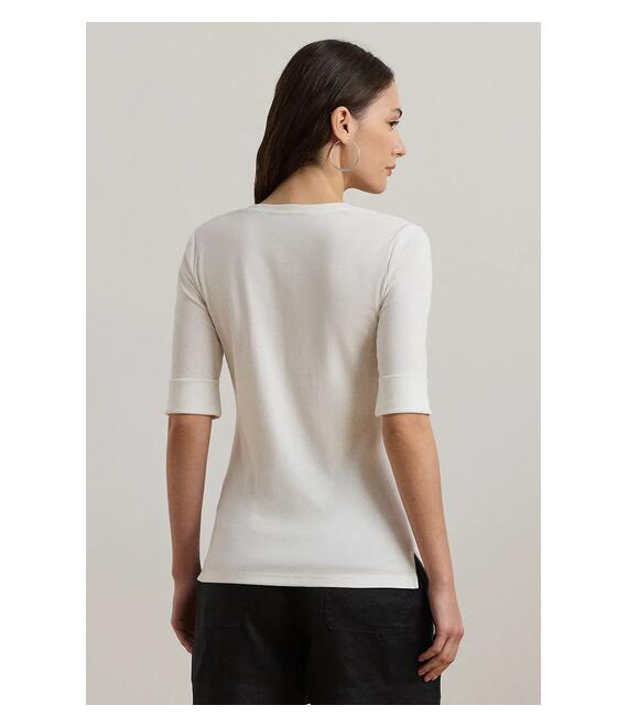 Βαμβακερό μπλουζάκι Lauren Ralph Lauren χρώμα: άσπρο, 200815843