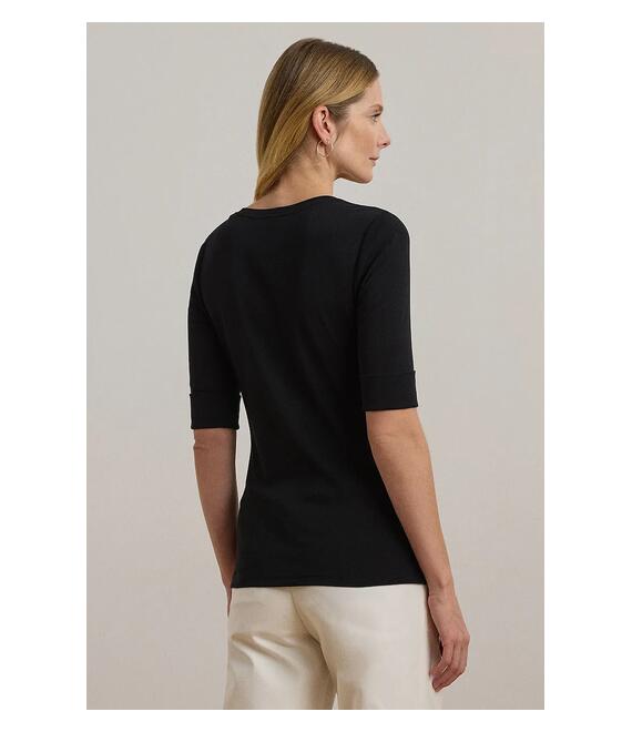 Βαμβακερό μπλουζάκι Lauren Ralph Lauren χρώμα: μαύρο, 200815843