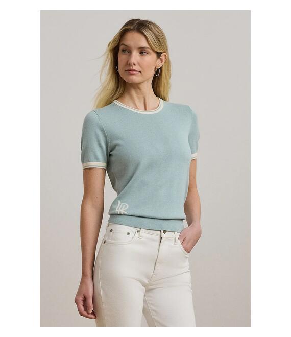 Βαμβακερό μπλουζάκι Lauren Ralph Lauren χρώμα: μπλε, 200963659