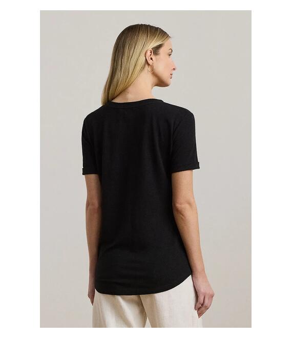 Λευκό μπλουζάκι Lauren Ralph Lauren γυναικείο, χρώμα: μαύρο, 200963871