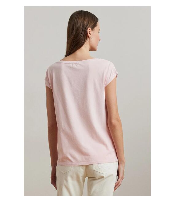 Βαμβακερό μπλουζάκι Lauren Ralph Lauren χρώμα: ροζ, 200963873