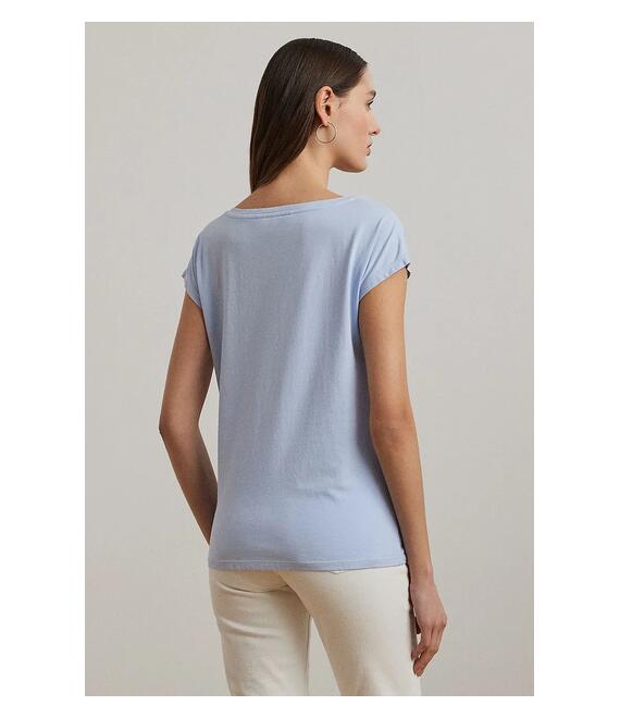 Βαμβακερό μπλουζάκι Lauren Ralph Lauren χρώμα: μπλε, 200963873